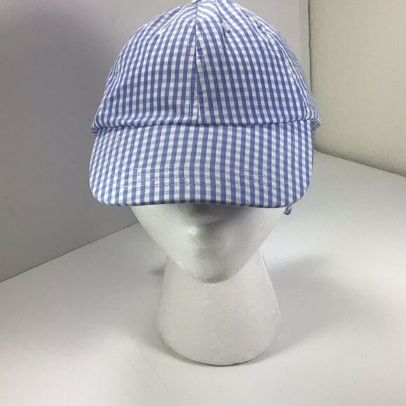 bp Accessories - Baseball Cap BP New Blue White Gingham Check Baseball Hat Bow On Back O/S
